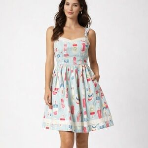 Anthropologie ModCloth Popsicle Print Sundress Blue Ice Cream Dress Size M